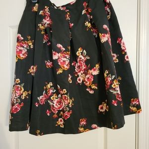 Black floral skirt